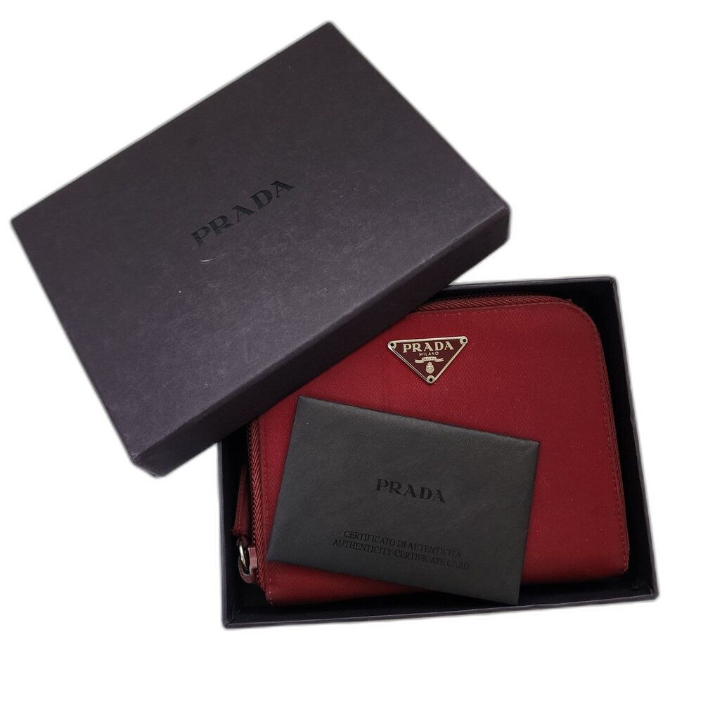 Prada Portafoglio Tessuto Zip Nylon Leather Wallet With COA and Box - Picture 16 of 16